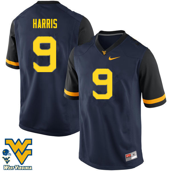 NCAA Men's Major Harris West Virginia Mountaineers Navy #9 Nike Stitched Football College Authentic Jersey OL23R08DE
